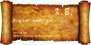 Kugler Beáta névjegykártya