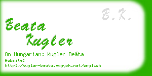 beata kugler business card